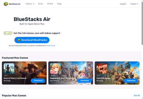 Главная страница bluestacks.com
