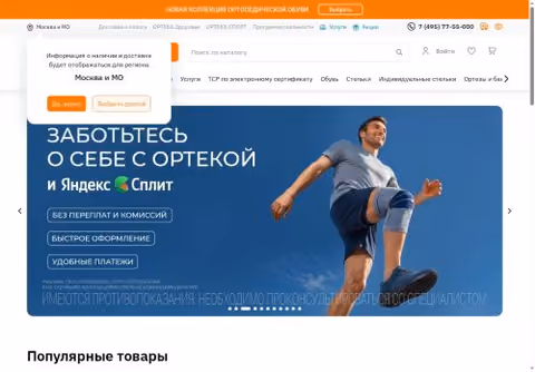 Главная страница orteka.ru