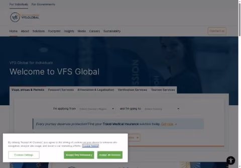 Главная страница vfsglobal.com
