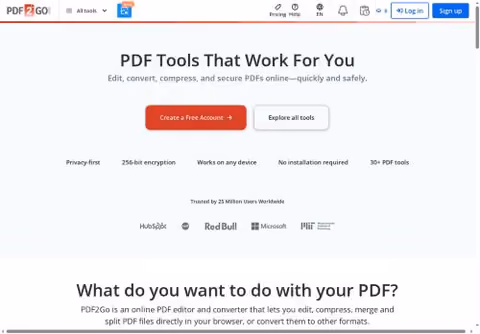 Главная страница pdf2go.com