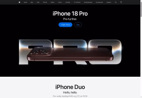 Главная страница apple.com